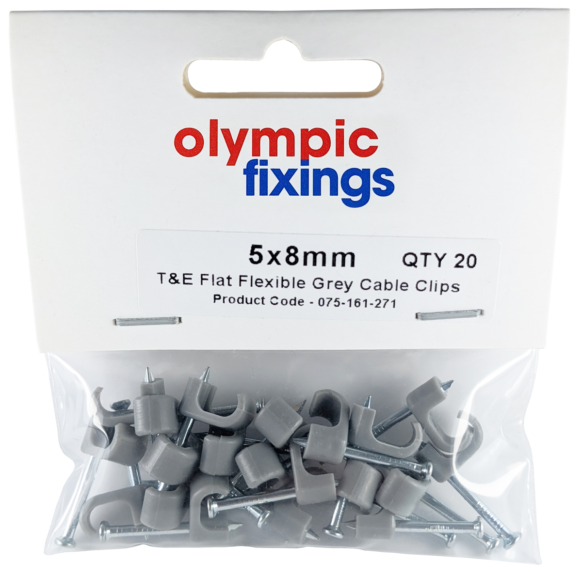 400 x WHITE FLAT 2.5mm CABLE CLIPS Fixing Nails Electrical Bellwire Brackets